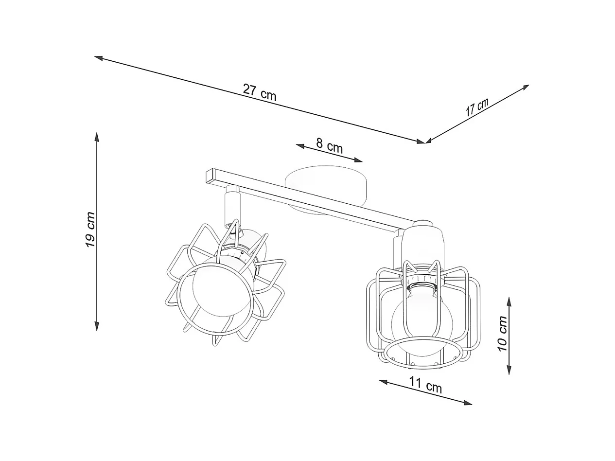 Plafondlampen Celubi modern van  - 2 lichtbronnen 3000K - L.27 x H.19 cm - wit