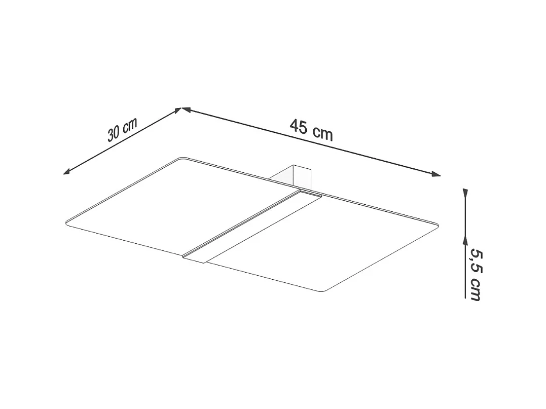 Plafonniers Feralia moderne en acier/verre - 4 sources lumineuses 3000K - L.45 x H.5,5 cm - chrome