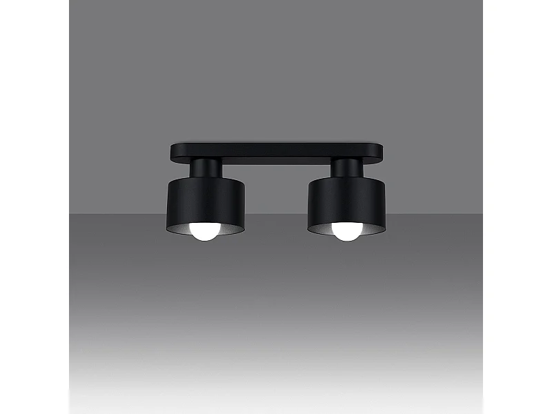 Plafondlampen Zavros modern van  - 2 lichtbronnen 3000K - L.34 x H.13 cm - zwart