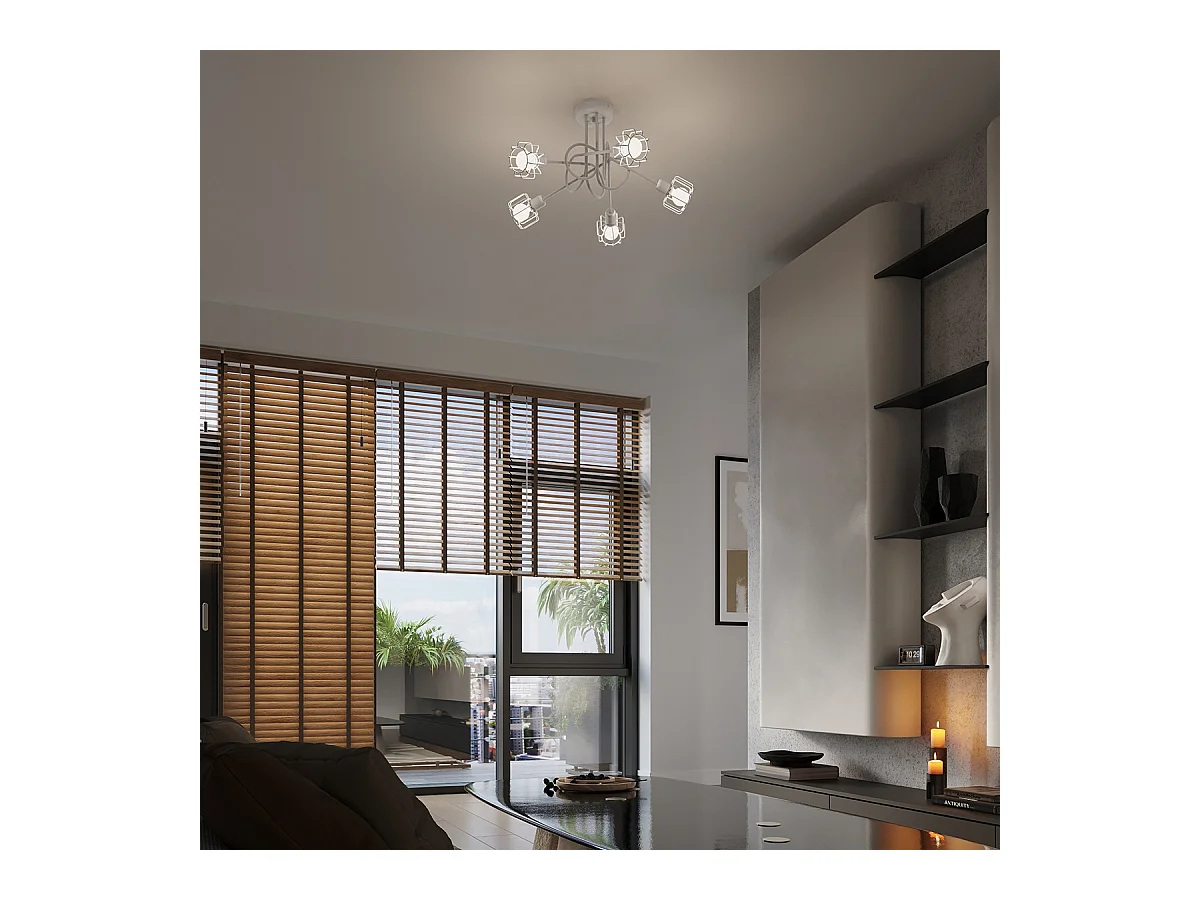 Plafondlampen Celubi modern van  - 3 lichtbronnen 3000K - L.48 x H.19 cm - wit