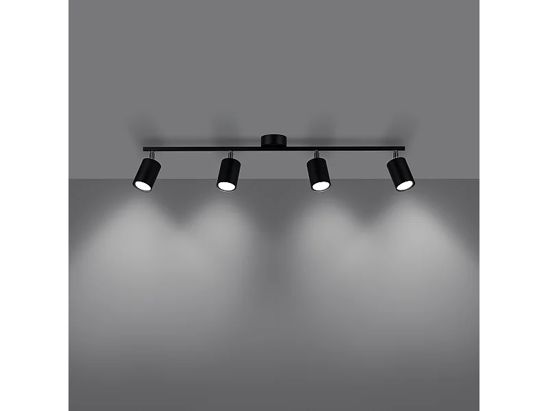 Plafondlampen Torim modern van  - 4 lichtbronnen 3000K - L.100 x H.20 cm - zwart