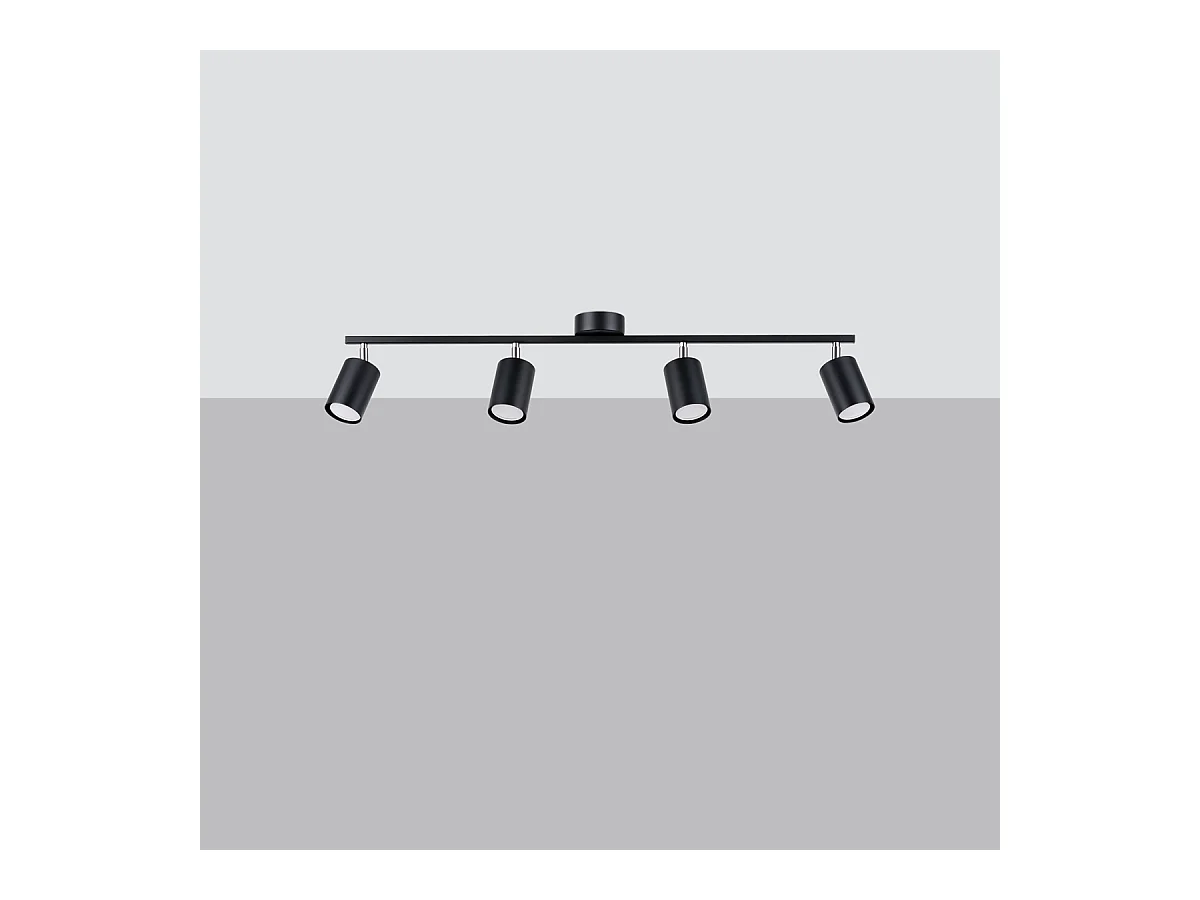 Plafondlampen Torim modern van  - 4 lichtbronnen 3000K - L.100 x H.20 cm - zwart