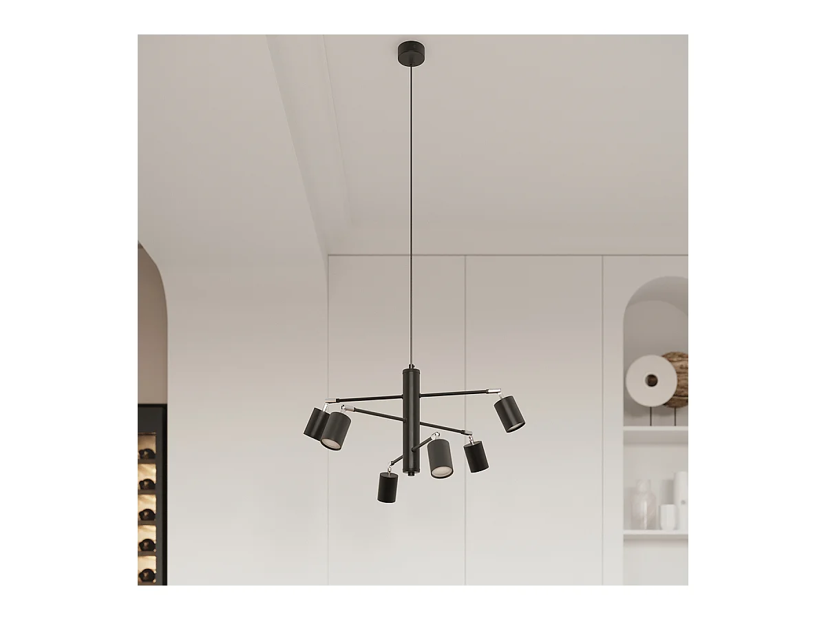 Plafondlampen Torim modern van  - 4 lichtbronnen 3000K - L.100 x H.20 cm - zwart