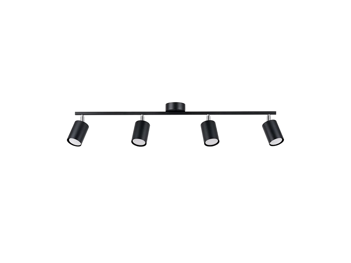Luminárias de teto Torim moderno, aço - 4 fontes de luz 3000K - L.100 x H.20 cm - preto