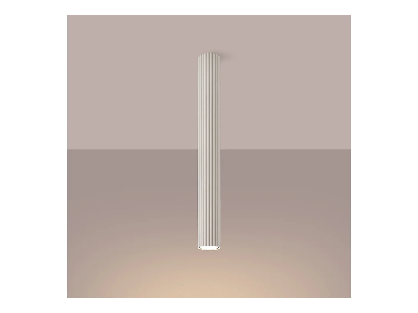 Plafondlamp Gloow minimalistisch van  - 1 lichtbronnen 4000K - L.6,5 x H.60 cm - beige