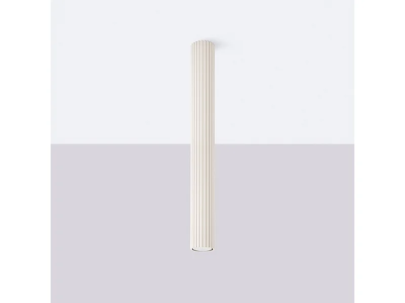 Plafonnier Gloow minimaliste en aluminium - 1 sources lumineuses 4000K - L.6,5 x H.60 cm - beige