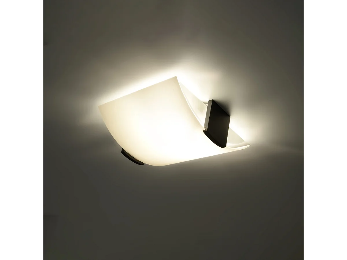 Deckenlampen Nerilo modern aus  Holz/Glas - 2 lichtquellen 3000K - L.30 x H. cm - Wenge/Weiß