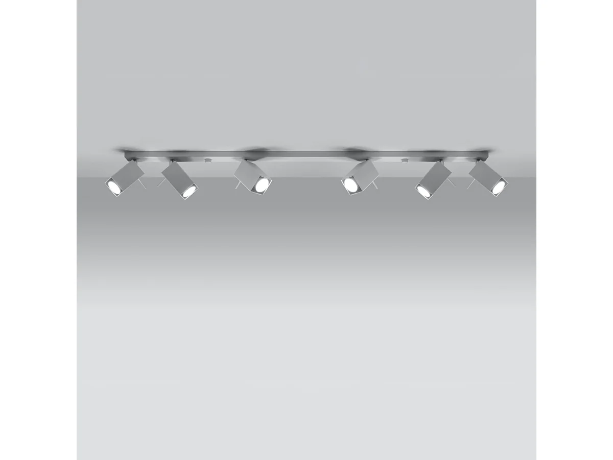 Plafonniers Briow moderne en acier - 6 sources lumineuses 3000K - L.118 x H.16 cm - blanc