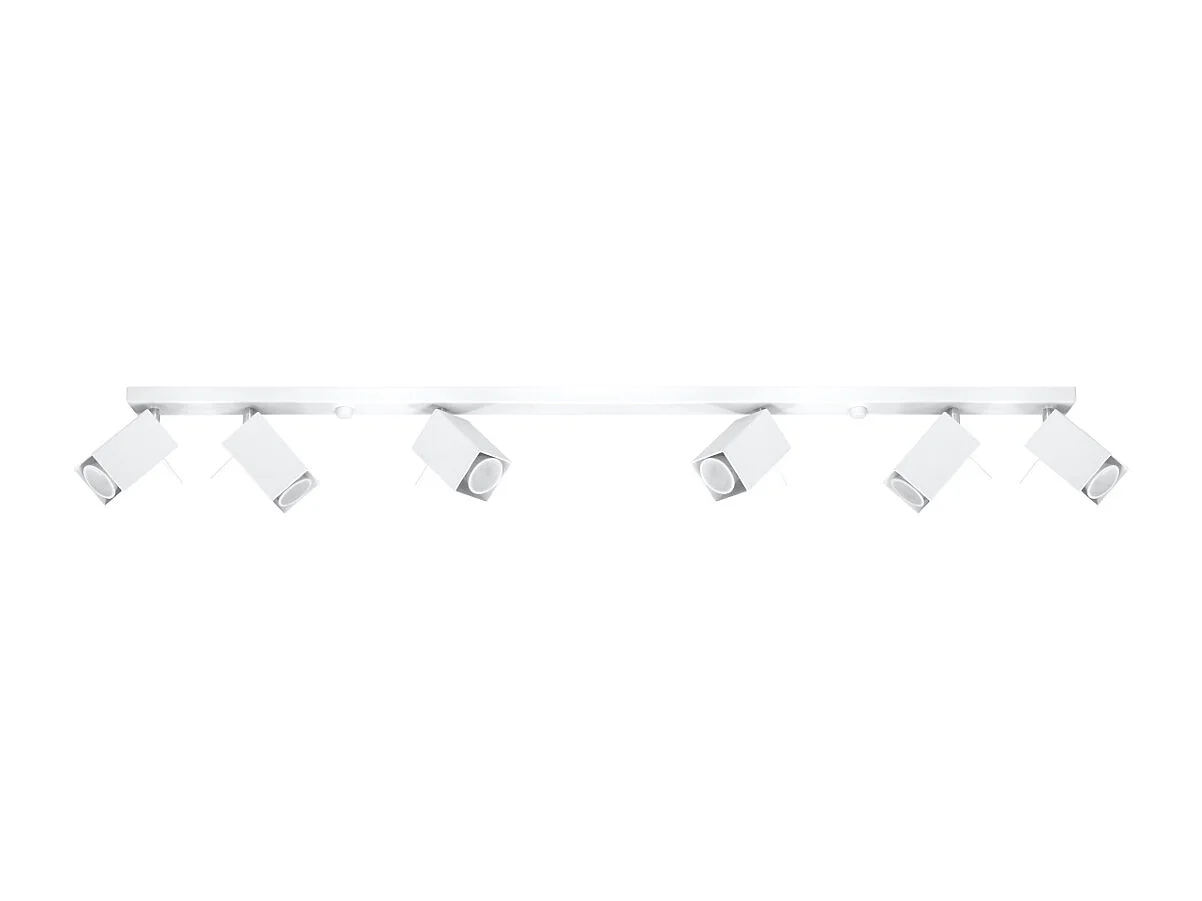Plafonniers Briow moderne en acier - 6 sources lumineuses 3000K - L.118 x H.16 cm - blanc