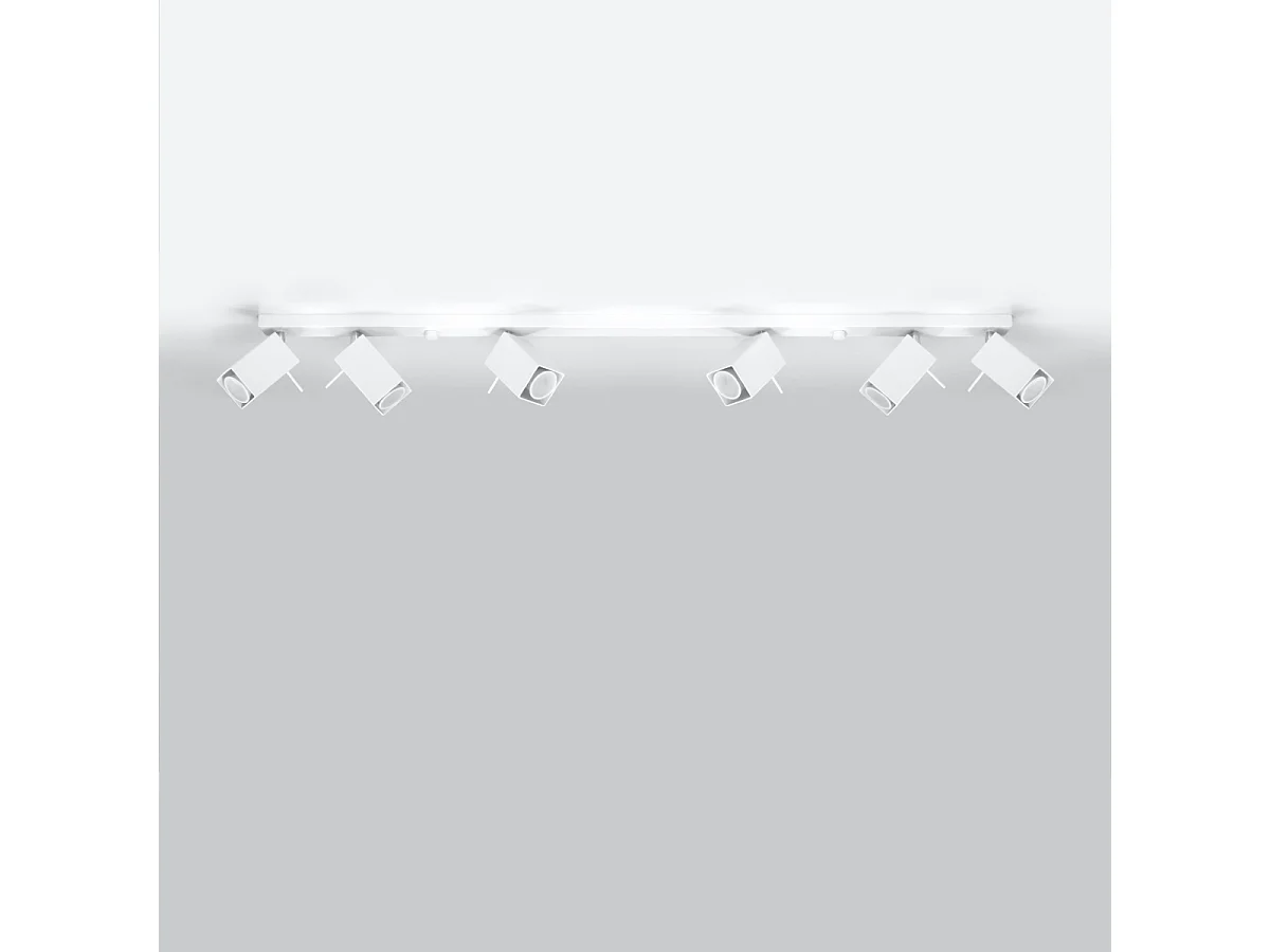 Luminárias de teto Briow moderno, aço - 6 fontes de luz 3000K - L.118 x H.16 cm - branco
