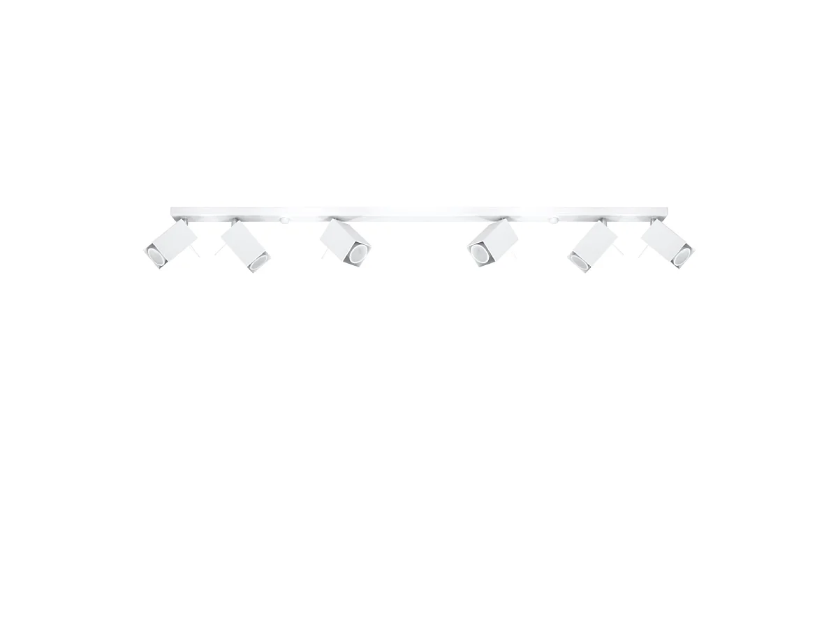 Luminárias de teto Briow moderno, aço - 6 fontes de luz 3000K - L.118 x H.16 cm - branco