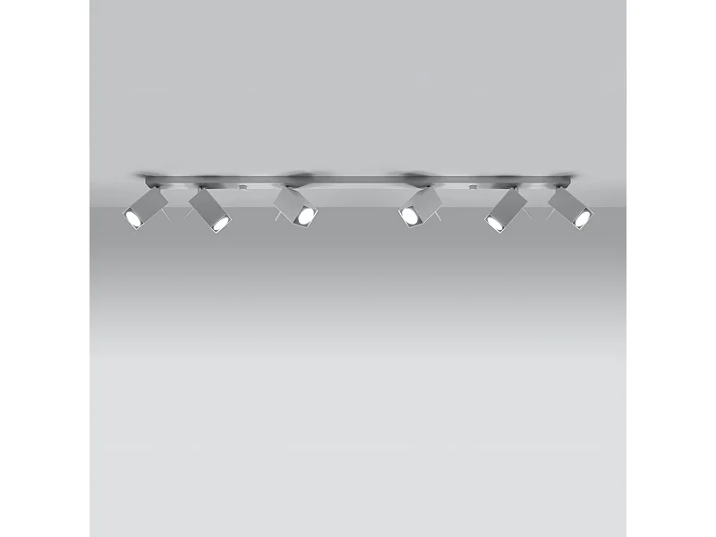 Plafonniers Briow moderne en acier - 6 sources lumineuses 3000K - L.118 x H.16 cm - blanc
