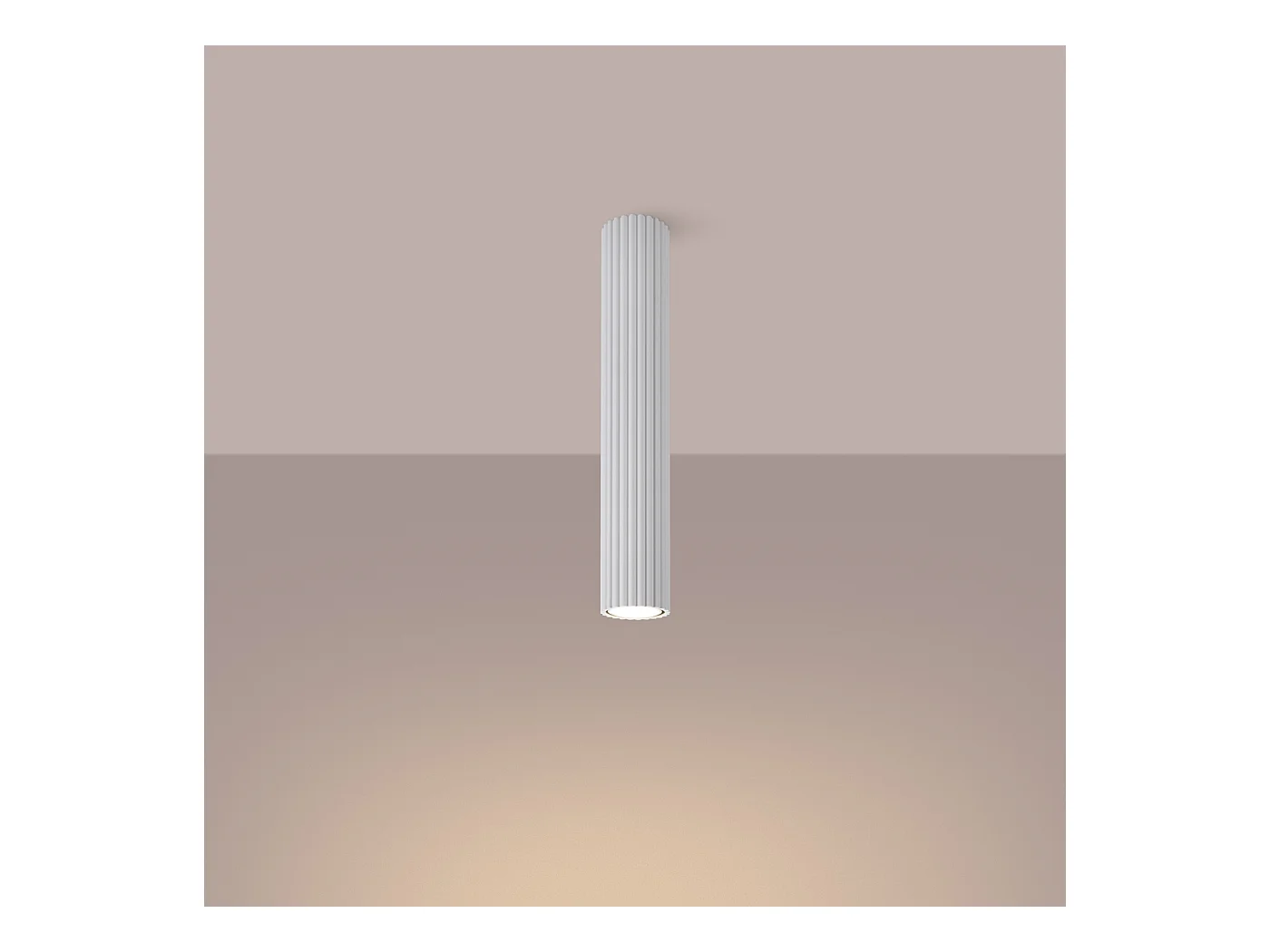 Plafonnier Gloow minimaliste en aluminium - 1 sources lumineuses 3000K - L.6,5 x H.40 cm - blanc