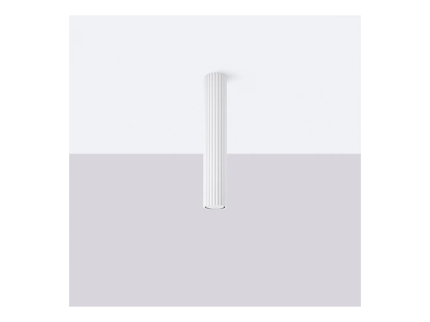 Plafonnier Gloow minimaliste en aluminium - 1 sources lumineuses 3000K - L.6,5 x H.40 cm - blanc
