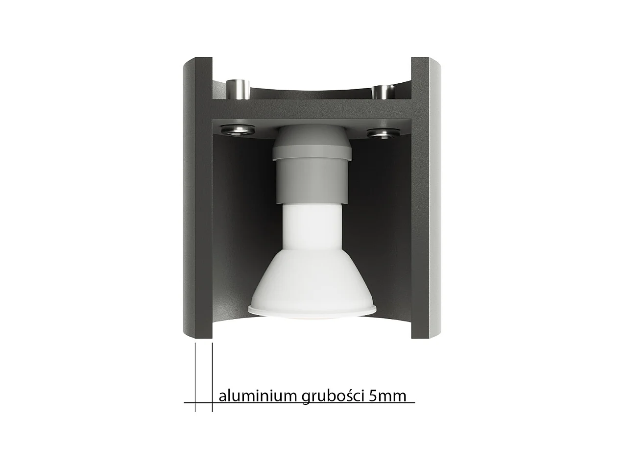 Lámparas de techo Celeris moderno de aluminio - 2 fuentes luminosas 3000K - L.26 x A.12 cm - gris