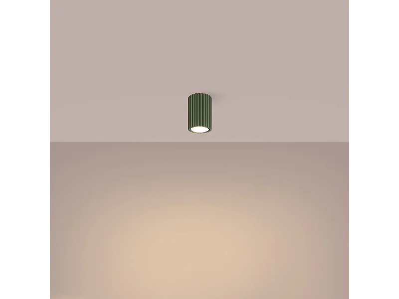 Plafonnier Gloow minimaliste en aluminium - 1 sources lumineuses 3000K - L.6,5 x H.10 cm - vert olive