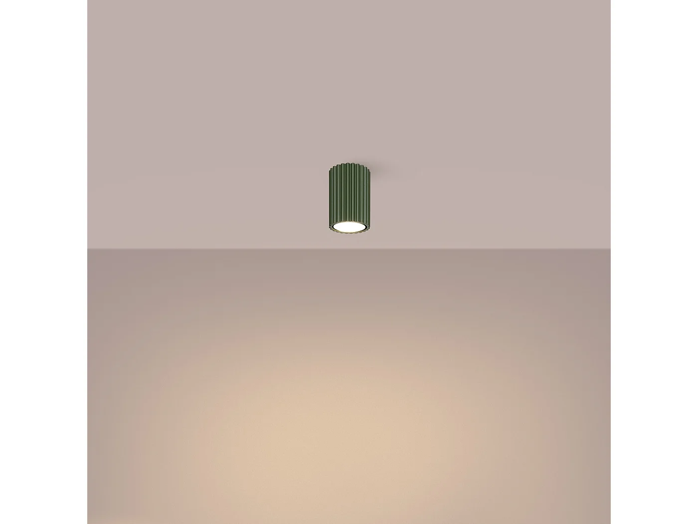 Plafonnier Gloow minimaliste en aluminium - 1 sources lumineuses 3000K - L.6,5 x H.10 cm - vert olive