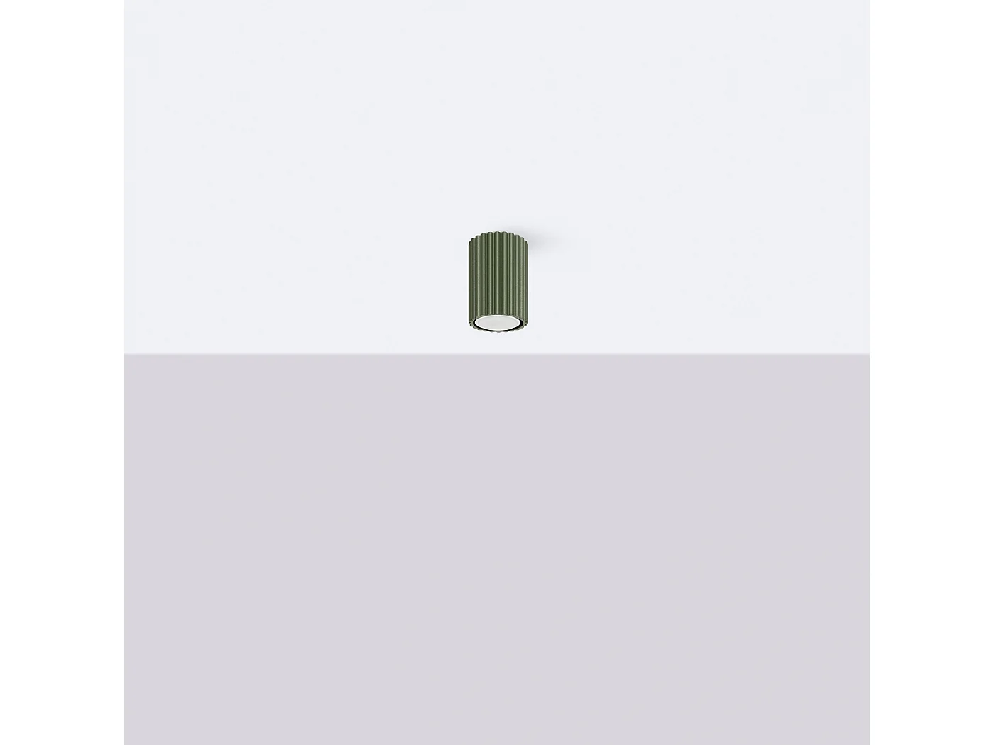 Lampada da soffitto Gloow minimalista di alluminio - 1 sorgenti luminose 3000K - L.6,5 x A.10 cm - verde oliva