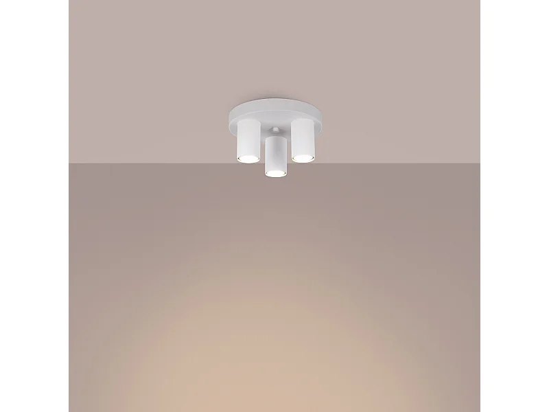 Plafonnier Toris moderne en acier - 3 sources lumineuses 3000K - L.25 x H.12 cm - blanc