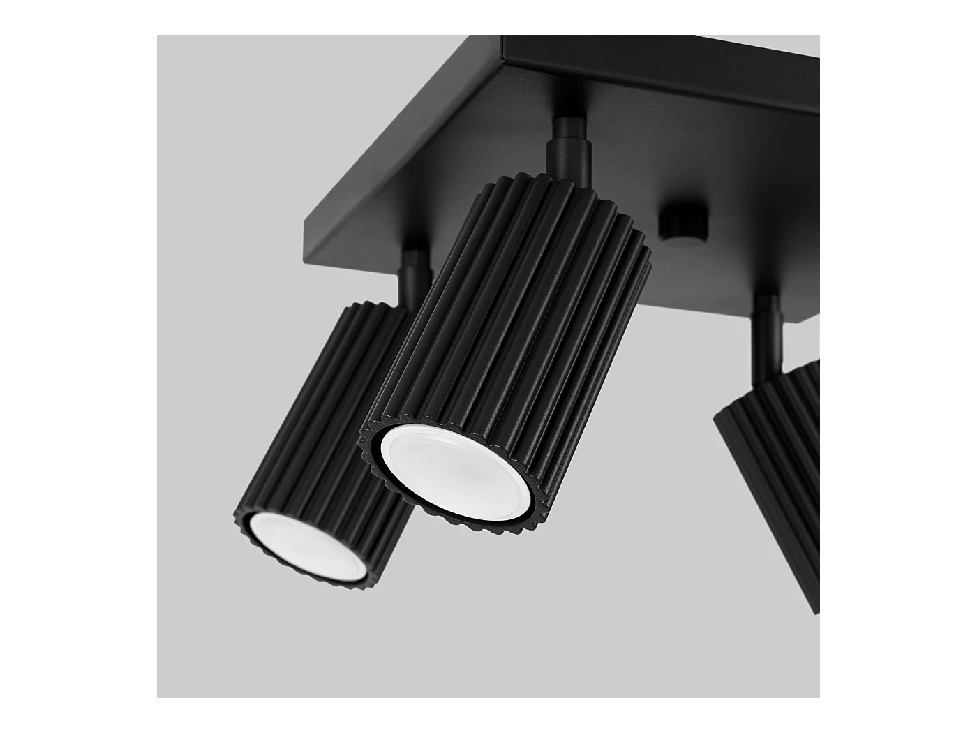 Plafondlamp Gloow minimalistisch van  - 4 lichtbronnen 3000K - L.25 x H.16,5 cm - zwart