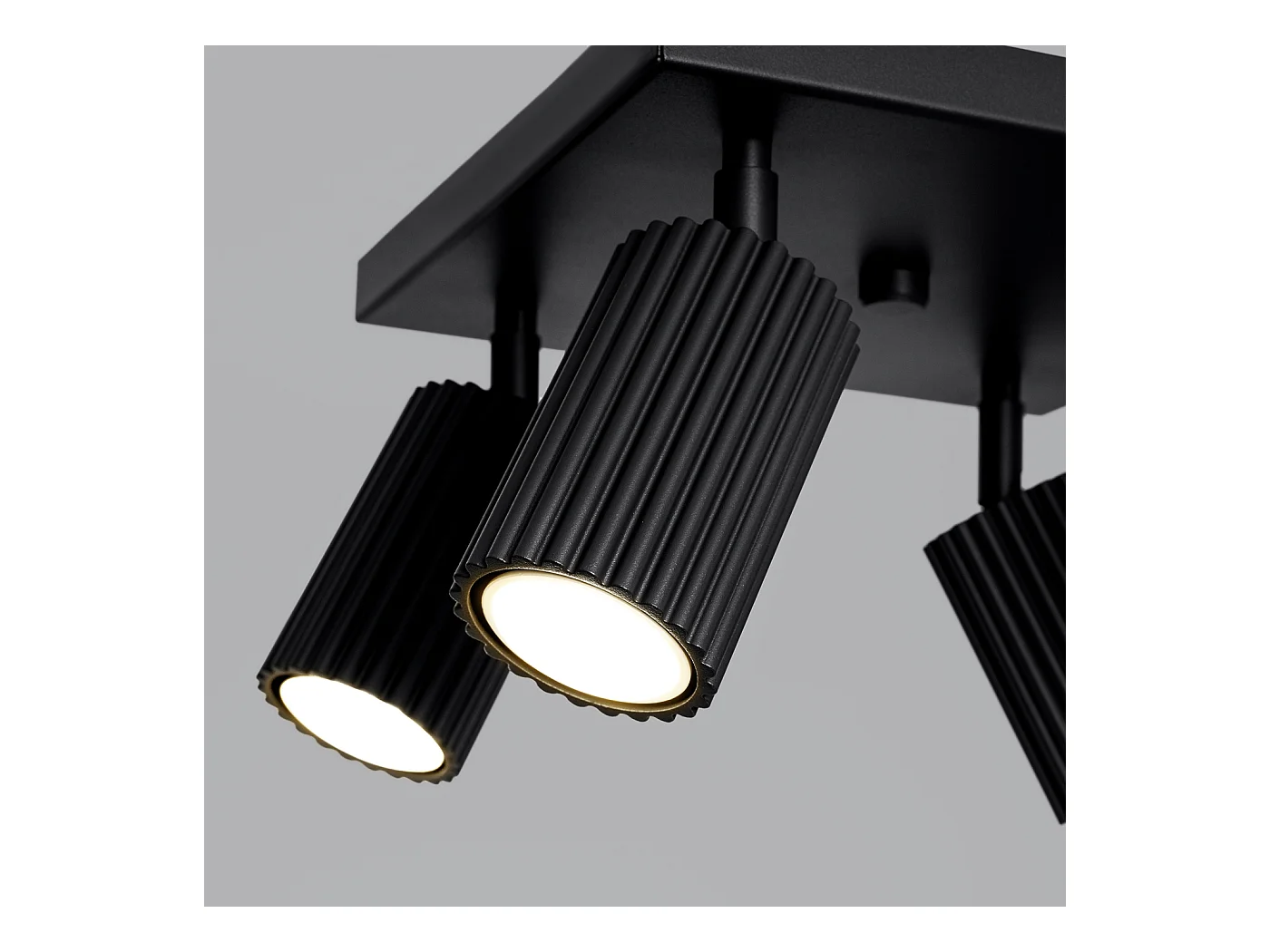 Plafondlamp Gloow minimalistisch van  - 4 lichtbronnen 3000K - L.25 x H.16,5 cm - zwart