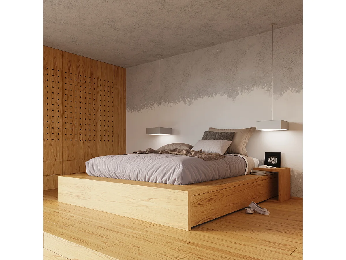 Lámparas de techo Care minimalista de CLORURO DE POLIVINILO - 3 fuentes luminosas 3000K - L.45 x A.11 cm - gris