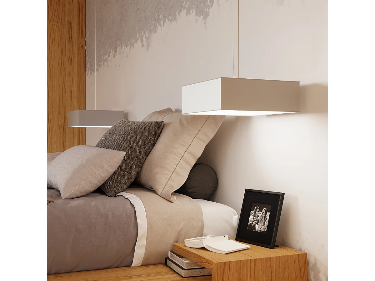 Lámparas de techo Care minimalista de CLORURO DE POLIVINILO - 3 fuentes luminosas 3000K - L.45 x A.11 cm - gris