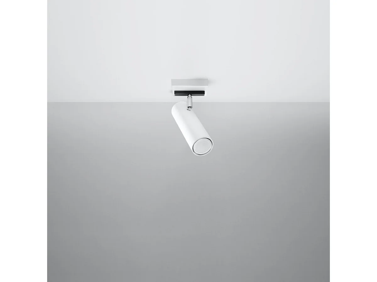 Plafonniers Invicta moderne en acier - 1 sources lumineuses 3000K - L.8 x H.20 cm - blanc