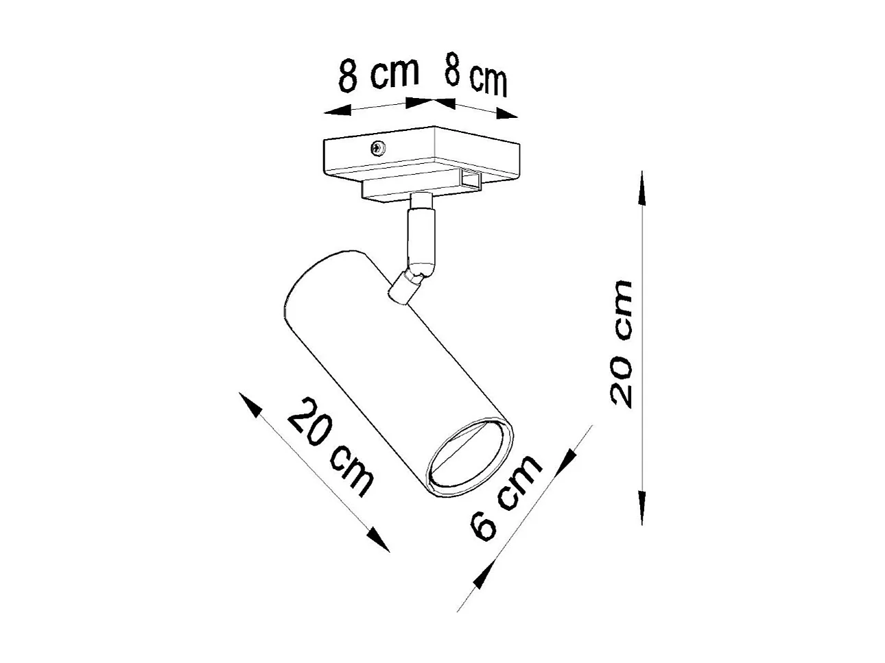 Plafonniers Invicta moderne en acier - 1 sources lumineuses 3000K - L.8 x H.20 cm - blanc