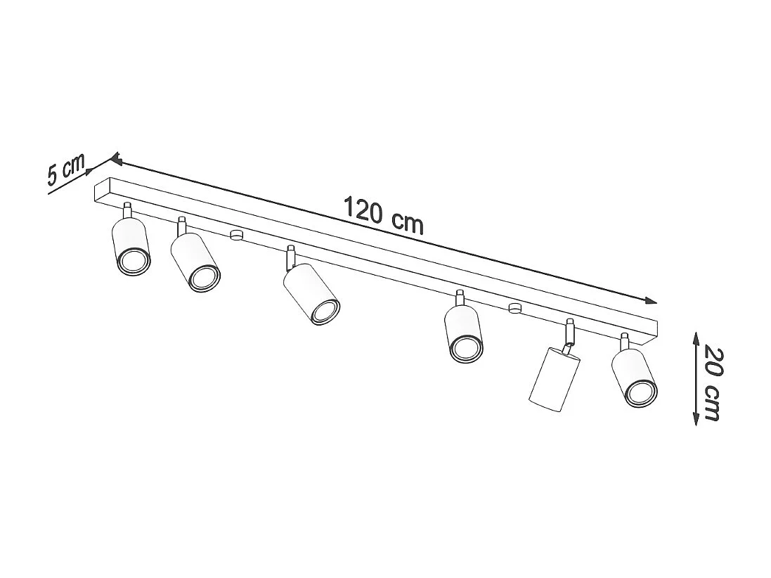Plafonniers Vorix scandinave en bois - 6 sources lumineuses 3000K - L.120 x H.20 cm - chêne