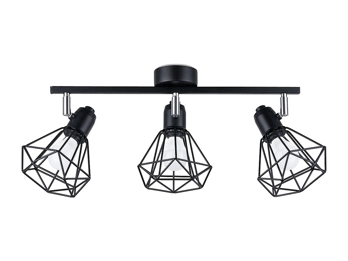 Plafondlampen Lunova modern van  - 3 lichtbronnen 3000K - L.52 x H.19 cm - zwart