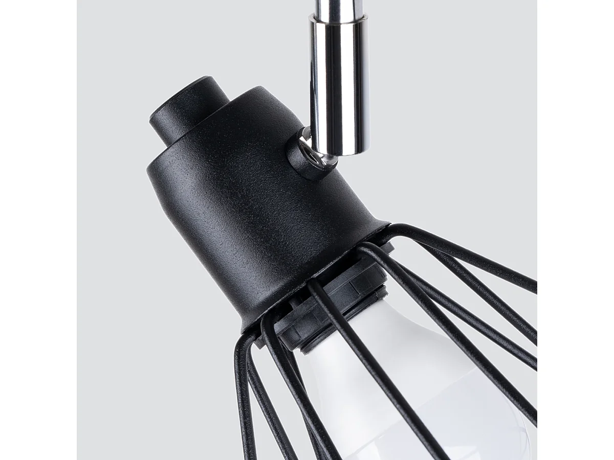 Luminárias de teto Lunova moderno, aço - 3 fontes de luz 3000K - L.52 x H.19 cm - preto