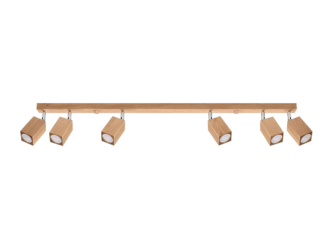 Plafonniers Zezu scandinave en bois - 6 sources lumineuses 3000K - L.120 x H.20 cm - chêne