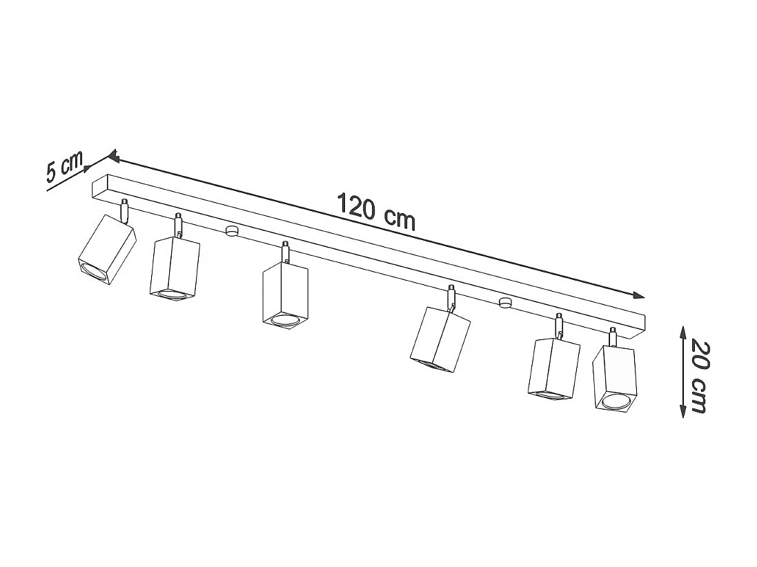 Plafonniers Zezu scandinave en bois - 6 sources lumineuses 3000K - L.120 x H.20 cm - chêne