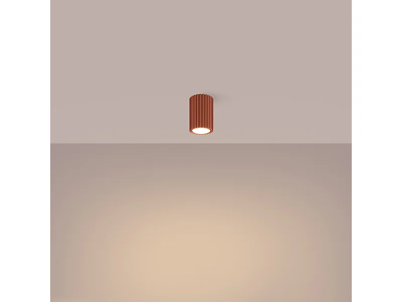 Plafonnier Gloow minimaliste en aluminium - 1 sources lumineuses 3000K - L.6,5 x H.10 cm - ocre rouge