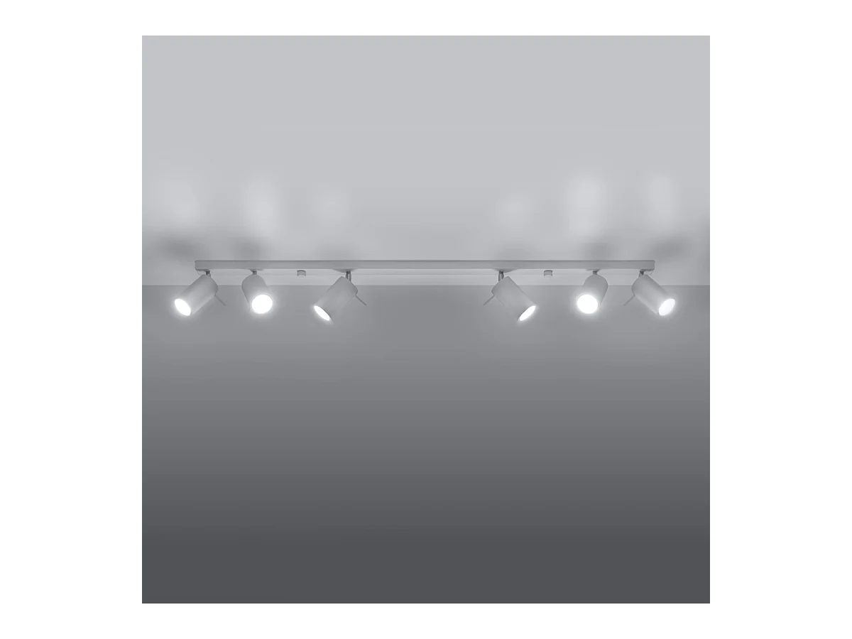 Plafonniers Briix moderne en acier - 6 sources lumineuses 4000K - L.118 x H.16 cm - blanc