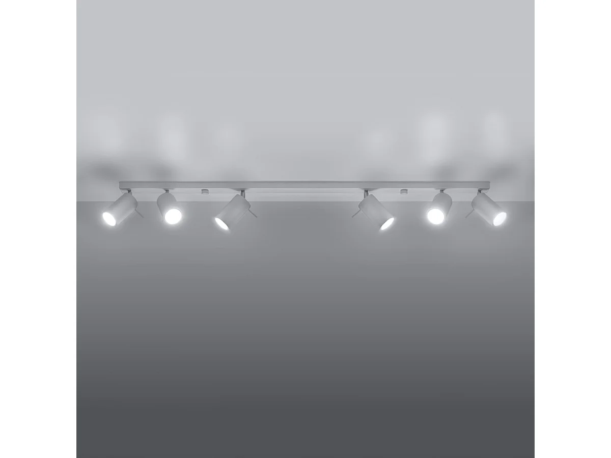 Plafonniers Briix moderne en acier - 6 sources lumineuses 4000K - L.118 x H.16 cm - blanc