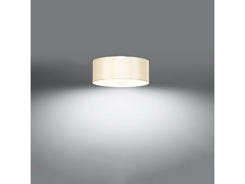 Plafony minimalistyczny Kalmaris, tkanina/szkło/stal - 3 źródło światła 3000K - L.30 x H.22 cm - biały