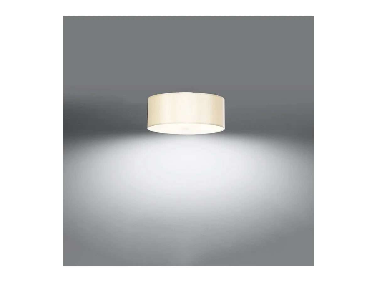 Plafony minimalistyczny Kalmaris, tkanina/szkło/stal - 3 źródło światła 3000K - L.30 x H.22 cm - biały