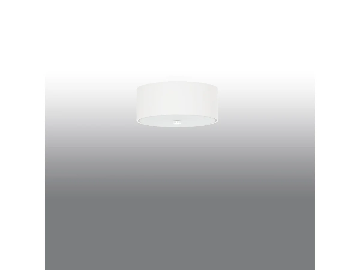 Plafonniers Kalmaris minimaliste en tissu/verre/acier - 3 sources lumineuses 3000K - L.30 x H.22 cm - blanc