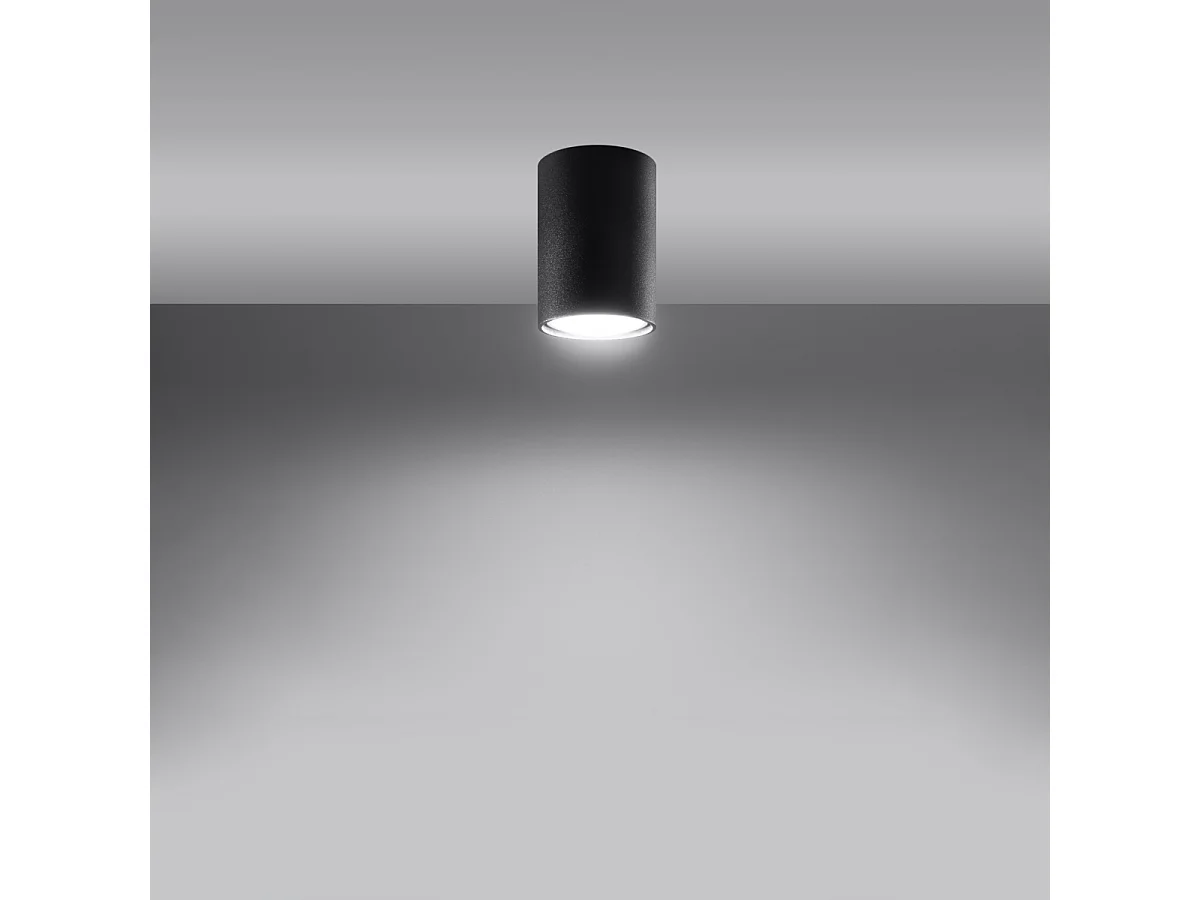 Plafony nowoczesny Toris, stal - 1 źródło światła 3000K - L.6 x H.10 cm - czarny