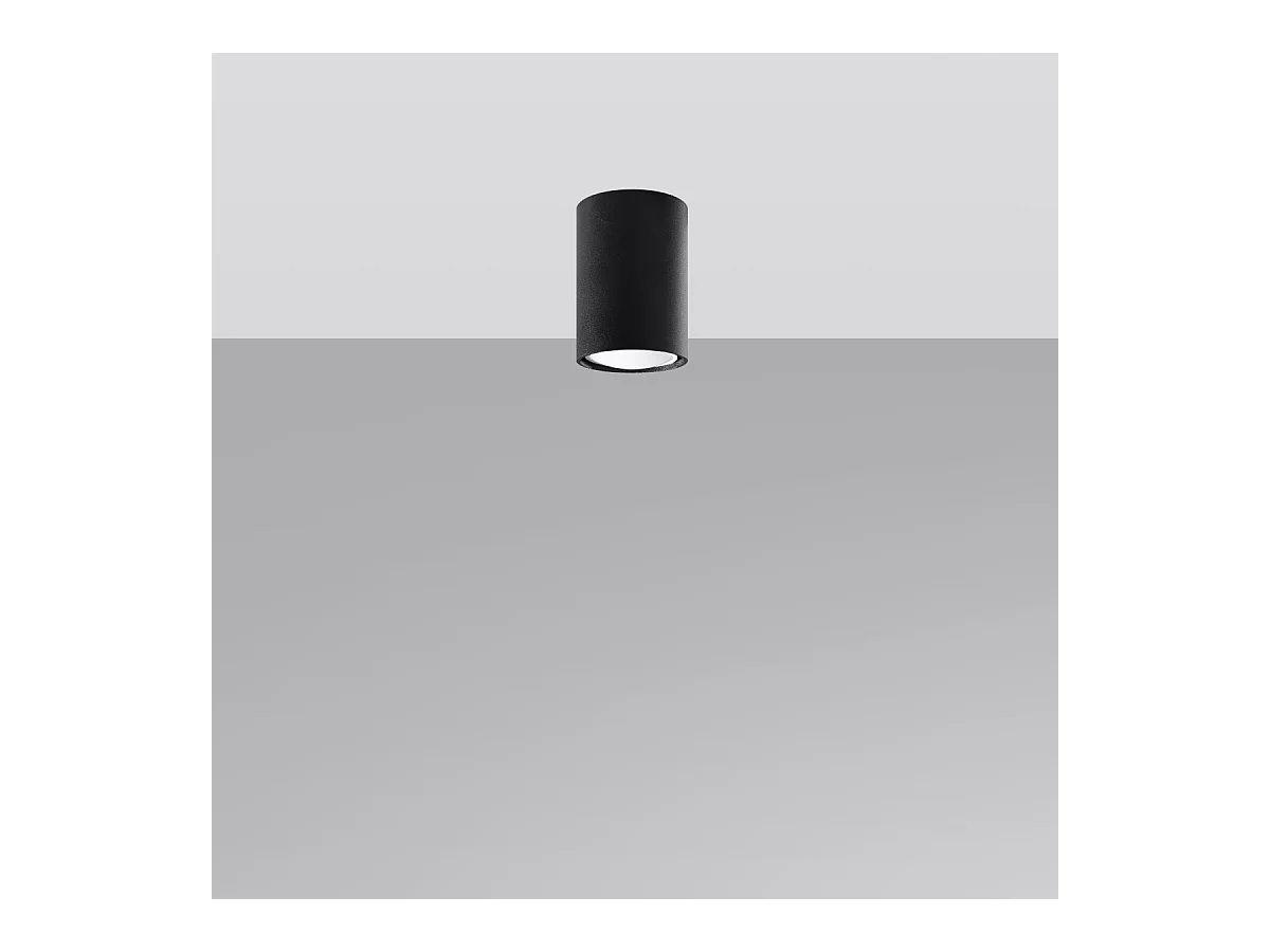 Plafony nowoczesny Toris, stal - 1 źródło światła 3000K - L.6 x H.10 cm - czarny