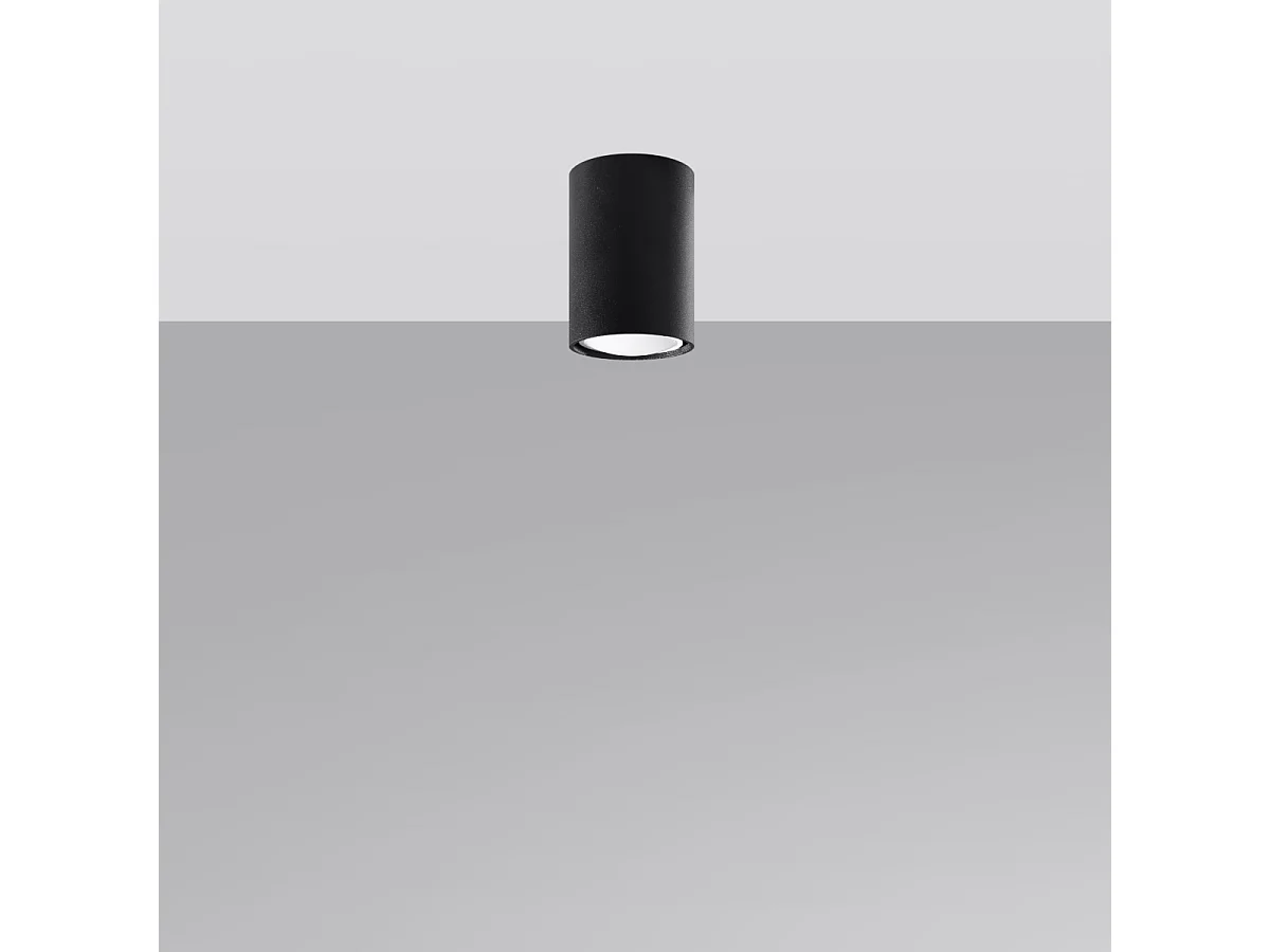 Plafonniers Toris moderne en acier - 1 sources lumineuses 3000K - L.6 x H.10 cm - noir