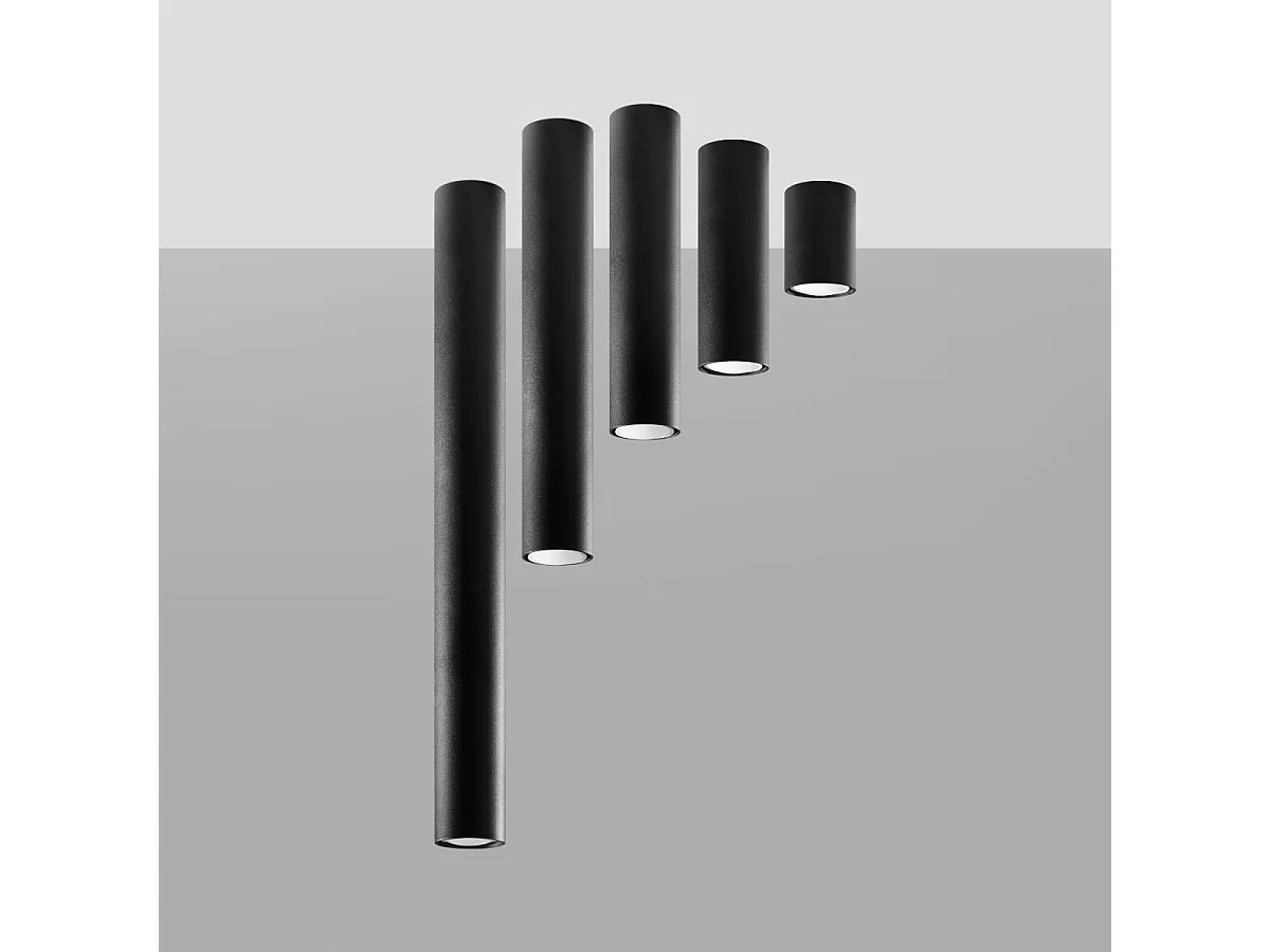 Plafonniers Toris moderne en acier - 1 sources lumineuses 3000K - L.6 x H.10 cm - noir