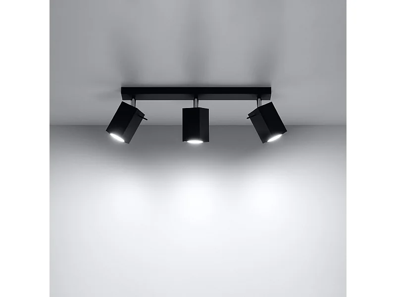 Plafonniers Briow moderne en acier - 3 sources lumineuses 3000K - L.45 x H.16 cm - noir