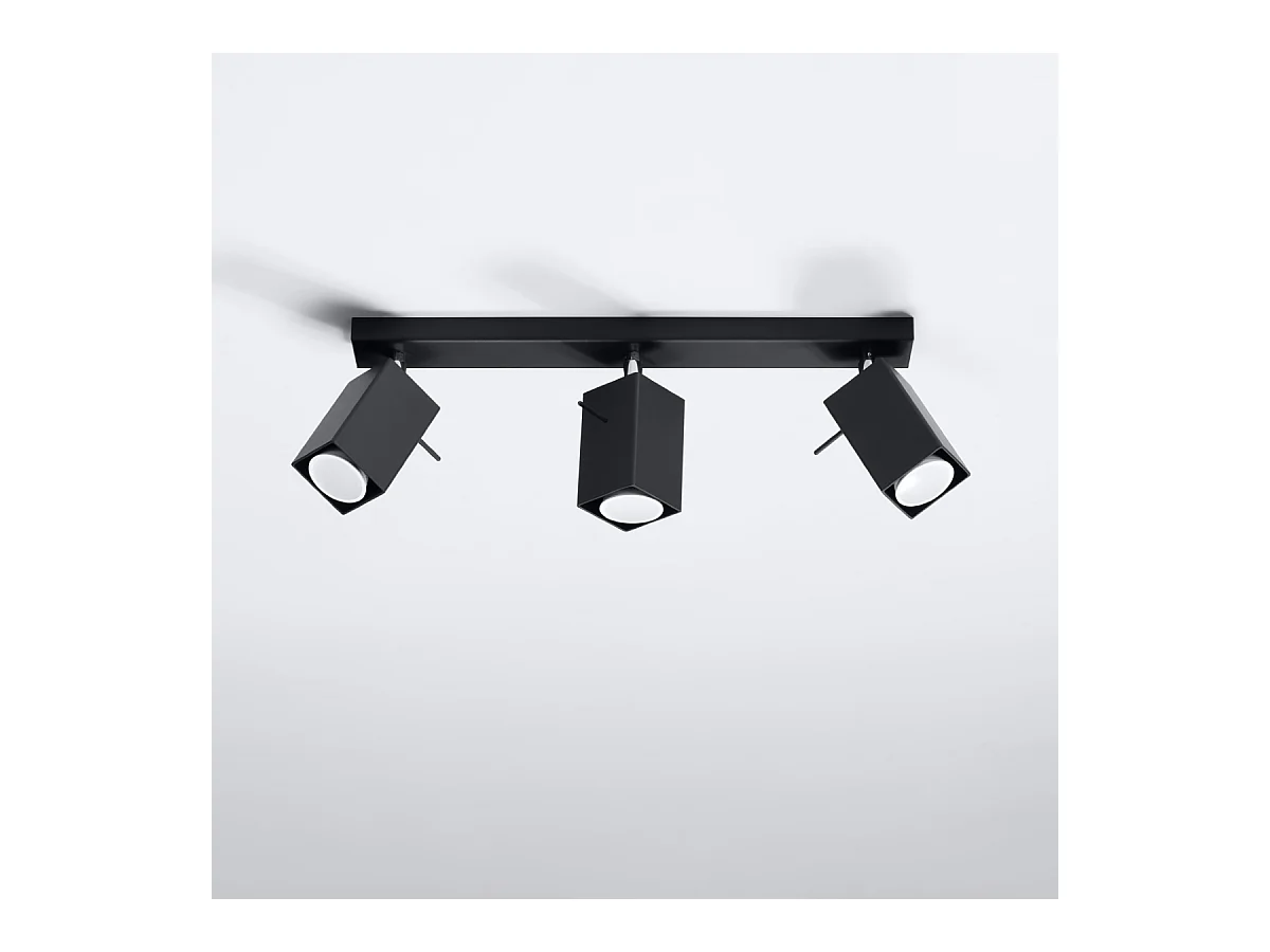 Plafonniers Briow moderne en acier - 3 sources lumineuses 3000K - L.45 x H.16 cm - noir