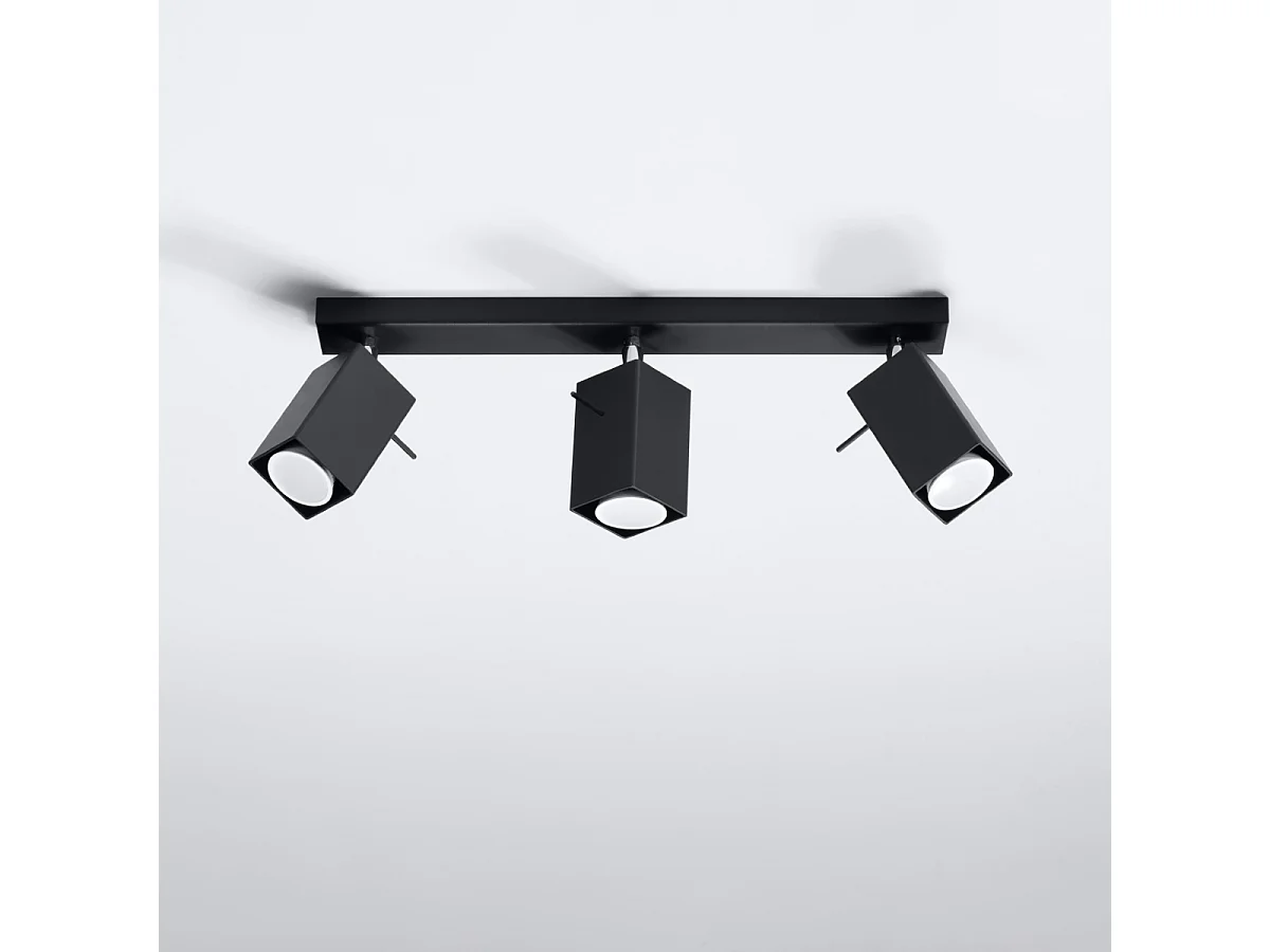 Plafonniers Briow moderne en acier - 3 sources lumineuses 3000K - L.45 x H.16 cm - noir