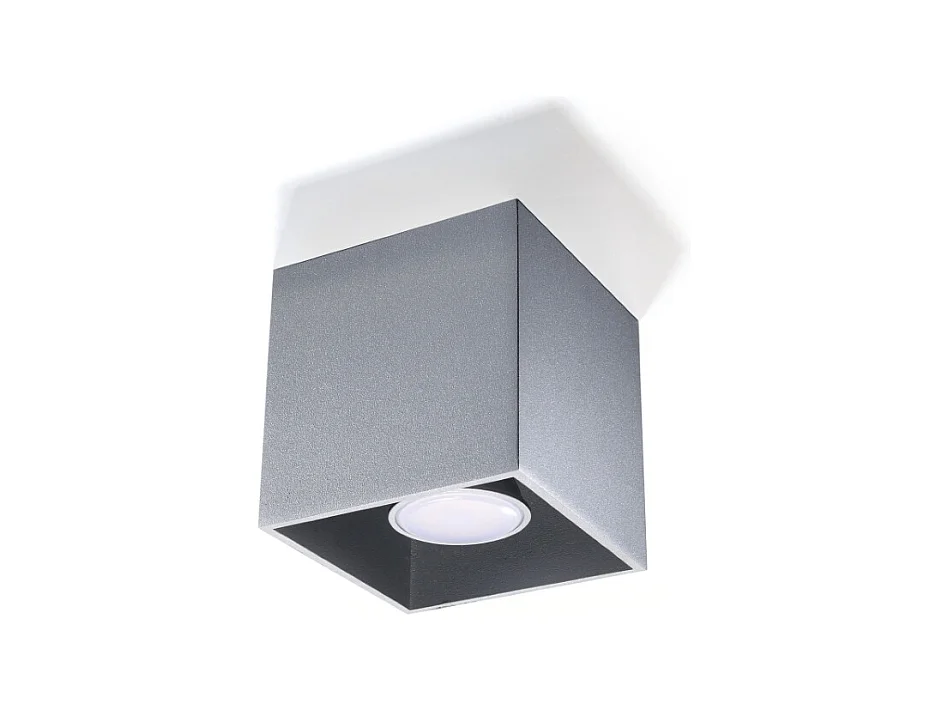 Lámparas de techo Quadx moderno de aluminio - 1 fuentes luminosas 3000K - L.10 x A.10 cm - gris
