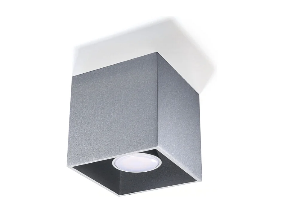 Plafonniers Quadx moderne en aluminium - 1 sources lumineuses 3000K - L.10 x H.10 cm - gris