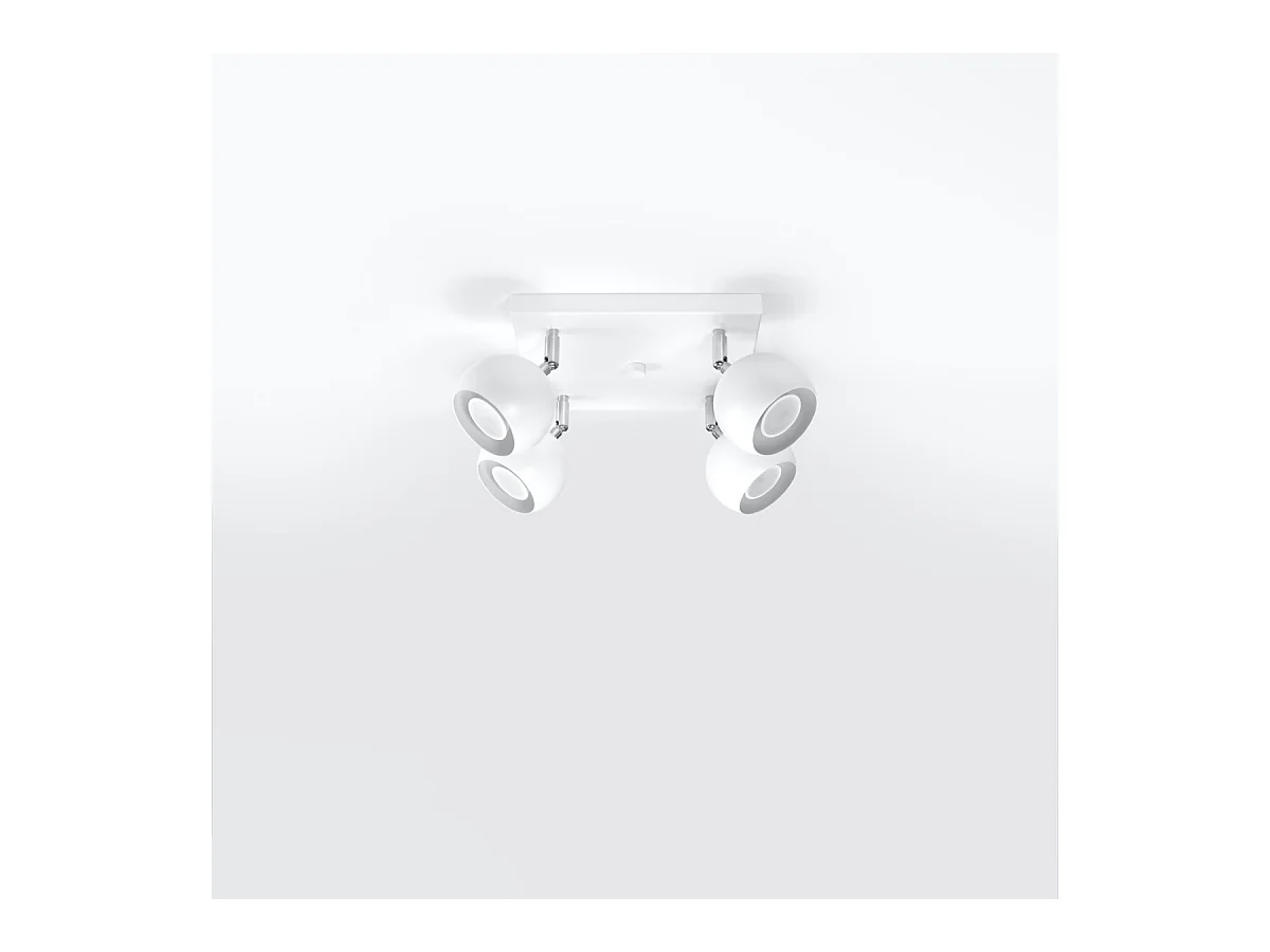 Plafondlampen Rayis modern van  - 4 lichtbronnen 3000K - L.25 x H.16 cm - wit